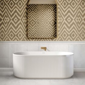 ArcQuay Attica Havana 1500 gloss white freestanding overflow bath