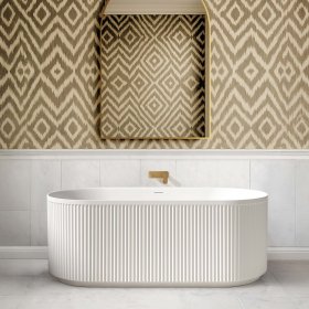 ArcQuay Attica Havana 1500 matte white freestanding overflow bath