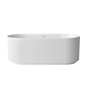 ArcQuay Attica Havana 1700 gloss white fluted freestanding overflow bath