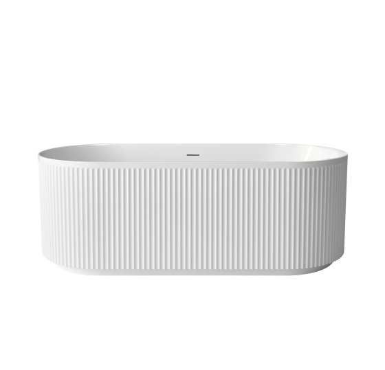 ArcQuay Attica Havana 1700 gloss white fluted freestanding overflow bath