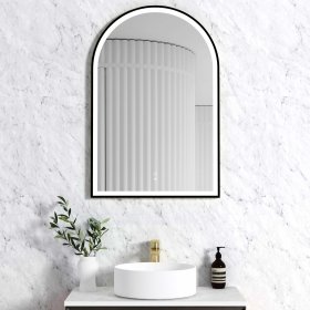 ArcQuay LED Archie 900 H X600 W Black Metal Frame Mirror