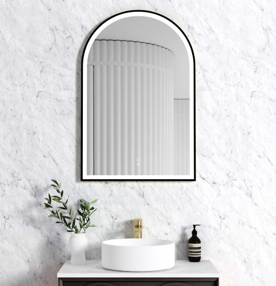 ArcQuay LED Archie 900×600 Black Metal Frame Mirror