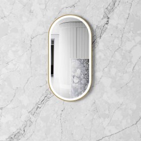 ArcQuay LED Noosa 900 H X450 W Gold Metal Frame Tuffi Mirror
