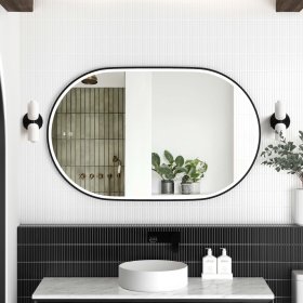 ArcQuay LED Noosa 900 H X600 W Black Metal Frame Tuffi Mirror — Horizontal/Vertical Mount