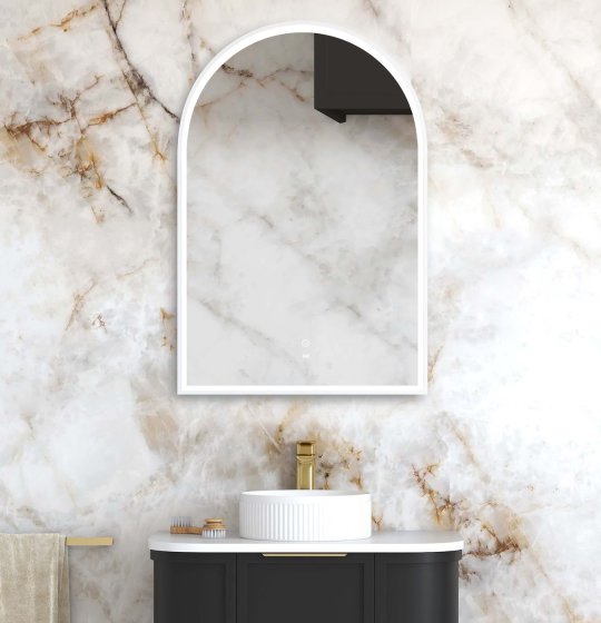 ArcQuay LED Archie 900×600 White Metal Frame Tuffi Mirror
