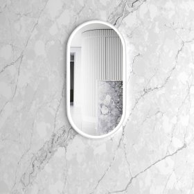 ArcQuay LED Noosa 900 H X450 W White Metal Frame Tuffi Mirror