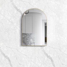 ArcQuay Archie 900 H × 600 W gold metal frame arched Tuffi mirror