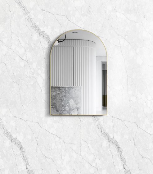 ArcQuay Archie 900 H × 600 W gold metal frame arched Tuffi mirror