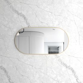 ArcQuay Noosa 1200 W X600 H Gold Metal Frame Tuffi Mirror — Horizontal/Vertical Mount