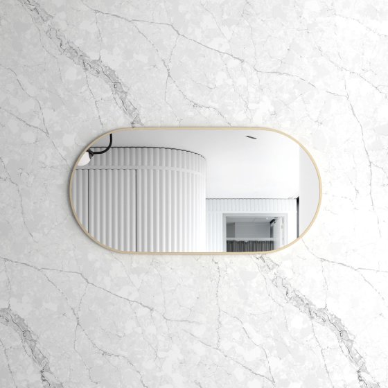 ArcQuay Noosa 1200×600 Gold Metal Frame Tuffi Mirror