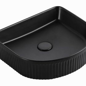 Archie 415x365x100 Matte Black Fluted Basin