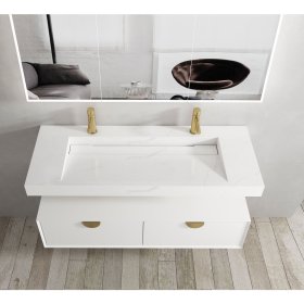 ArcQuay Moonlight 1200 mm solid-surface vanity component staged view