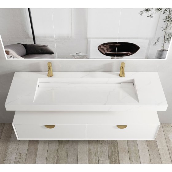 ArcQuay Moonlight 1500 mm solid-surface vanity component staged view