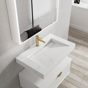 ArcQuay Moonlight 750 mm solid-surface vanity component staged view