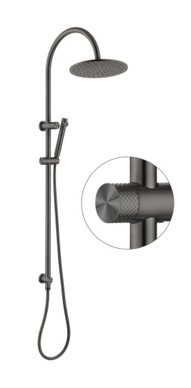 ArcQuay Celine gun metal twin shower combo with round outlets