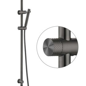 ArcQuay Celine gun metal twin shower combo with round outlets