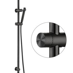 ArcQuay Celine matte black twin shower combo with round outlets