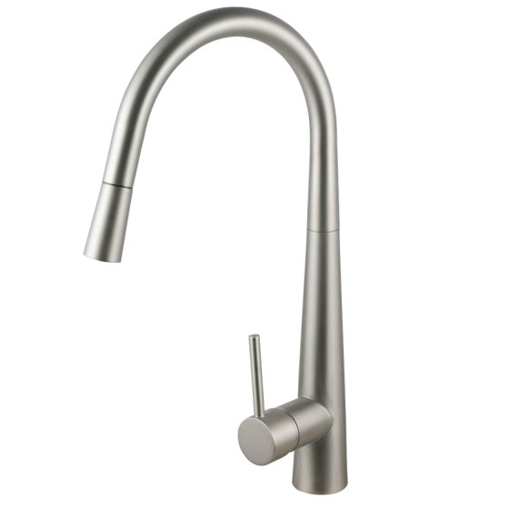 ArcQuay 420 brushed nickel high-arc pull-out kitchen mixer