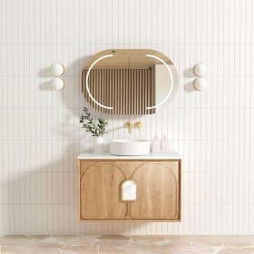 ArcQuay Laguna Mark Ii 900mm Woodland Oak Wall Hung Vanity