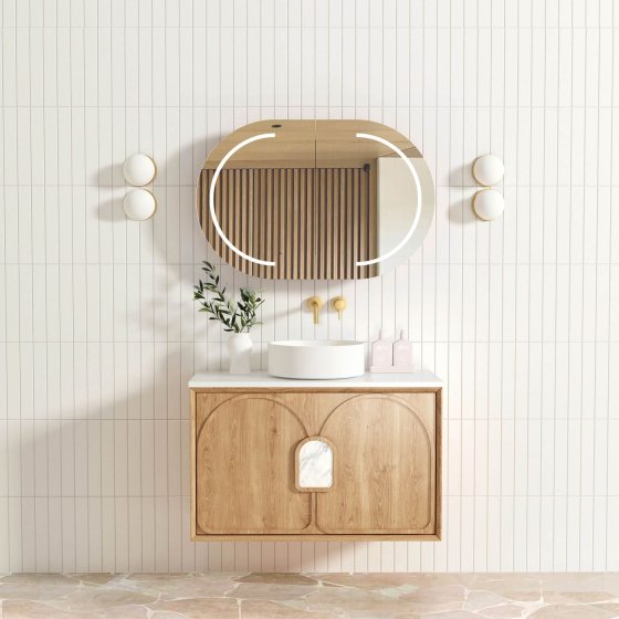 Laguna Mark II 900mm Woodland Oak Wall Hung Cabinet Only