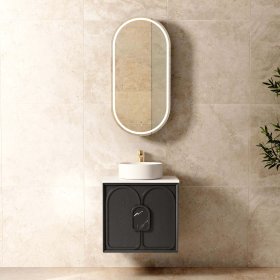 Laguna Mark II 600mm Black Oak Wall Hung Cabinet Only