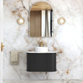 ArcQuay Hampshire 750mm Satin Black Wall Hung Curve Vanity