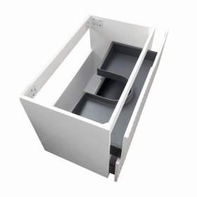 Noosa Fluted Fluted 750mm Satin White Wall Hung Cabinet Only