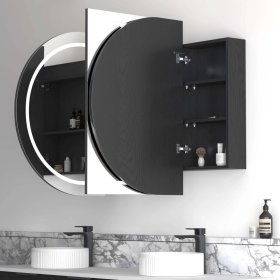 LED Bondi 1800x900 Black Oak Shaving Cabinet