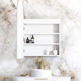 LED Archie 900(H)x600(W) White Shaving Cabinet - Premium Edition