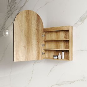 LED Archie 900(H)x600(W) Natural Oak Shaving Cabinet - Premium Edition