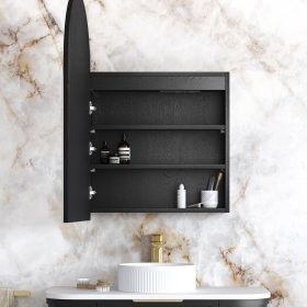 LED Archie 900(H)x600(W) Black Oak Shaving Cabinet - Premium Edition