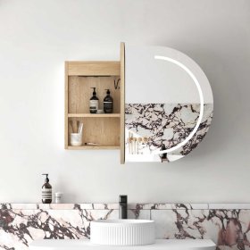 LED Bondi 900(W)x600(H) Natural Oak Shaving Cabinet - Premium Edition
