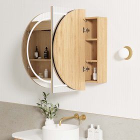 LED Bondi 1200(W)x750(H) Natural Oak Shaving Cabinet - Premium Edition