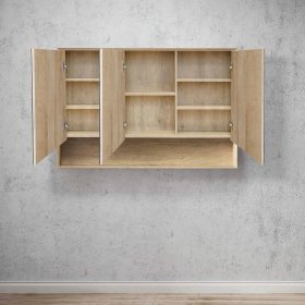 Armario con espejo Byron 1200 × 800 mm, roble natural – vista del producto o plano del modelo
