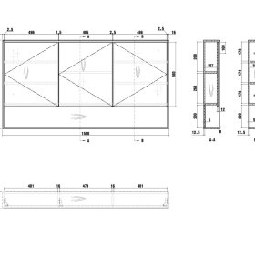 Byron مقاس 1500 × 800 مم، خزانة مرآة Woodland Oak – منظر 2