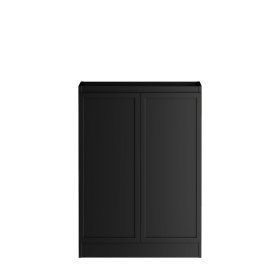 Hampshire Black Base Laundry Cabinet with 1300mm Natural Carrara Marble Top