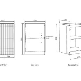Mini Laundry 650mm Havana Fluted Sable Walnut with Pure White Top