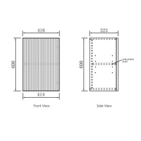 Havana Fluted Laundry 415 Sable Walnut Wall Cabinet