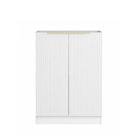 Bondi Fluted White Base Laundry Cabinet with 1300mm Pure White Top