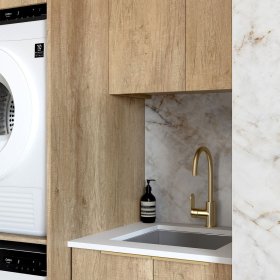 Laundry Kit 1305C Byron/Bondi Natural Oak with Pure White Top