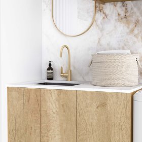 Laundry Kit 1715A Byron/Bondi Natural Oak with Pure White Top