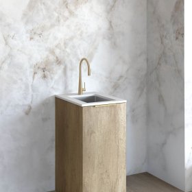 Mini Laundry 430mm Byron/Bondi Natural Oak with Pure White Top