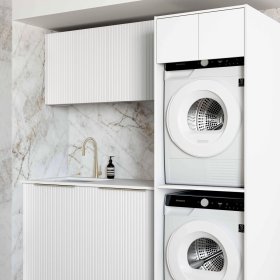 Laundry Kit 1960C Noosa Fluted White with Pure White Top