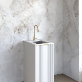 Mini Laundry 430mm Noosa Fluted White with Pure White Top