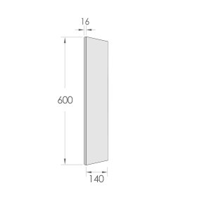 Filler 600x140x16 Polyurethane Black