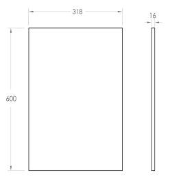 Filler 600x318x16 Black Oak