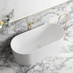 Attica Noosa Fluted 1500 Matte White Bath