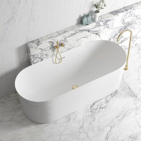 Attica Bondi 1700 Matte White Bath with Overflow