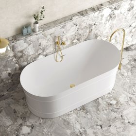 Attica Bondi 1500 Matte White Bath with Overflow