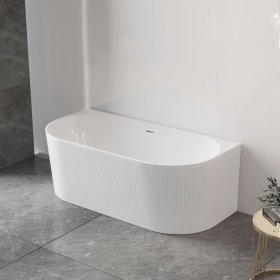 Attica Noosa Fluted 1500 Gloss White BTW Multi-fit Bath with Overflow